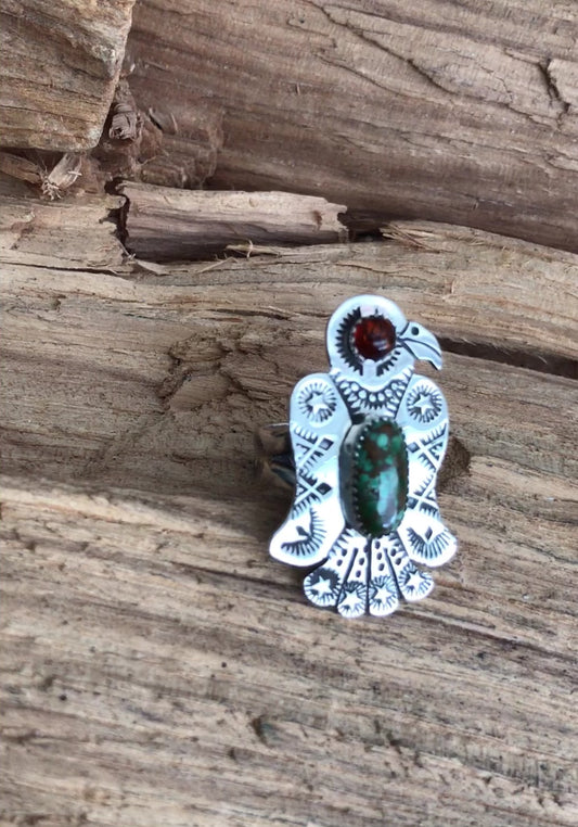 COPY~ Sterling Silver~ThunderbirdrRingArtisan Handmade~ Size 8 1/2~