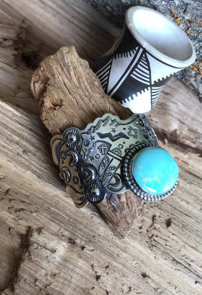 SPIRIT PONY Royston High Grade Turquoise Cuff Bracelet~ Sterling Silver~ Artisan Handmade~ 1057